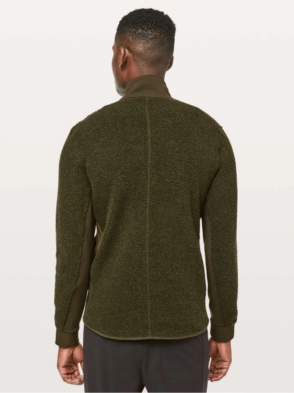 Lululemon Tundra Trek 1/2 Zip Heathered Dark Olive Men’s Size L Active Wool Cozy